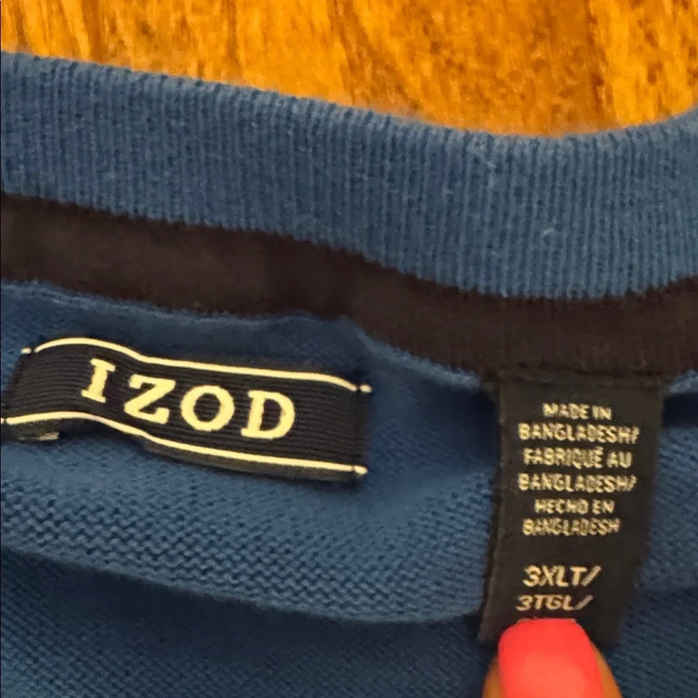 Izod Men's V-Neck Blue Sweater Vest